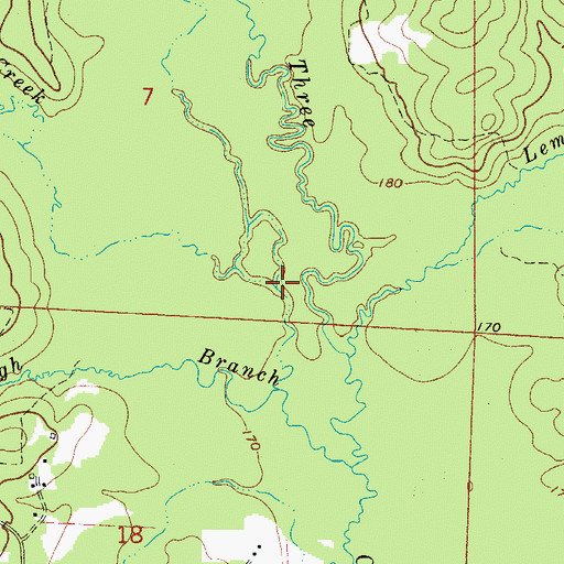 Topographic Map of Caney Creek, AR