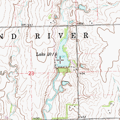 Topographic Map of Lake Forty-eight, KS