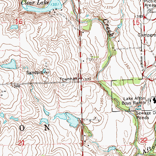 Topographic Map of Township of Afton, KS