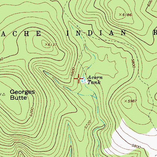 Topographic Map of Acorn Tank, AZ