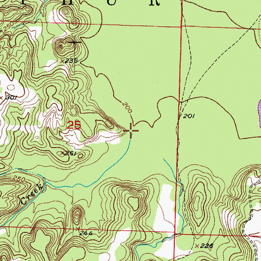 Topographic Map of Caney Creek, AR
