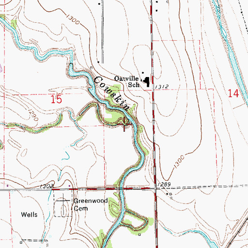 Topographic Map of Dry Creek, KS