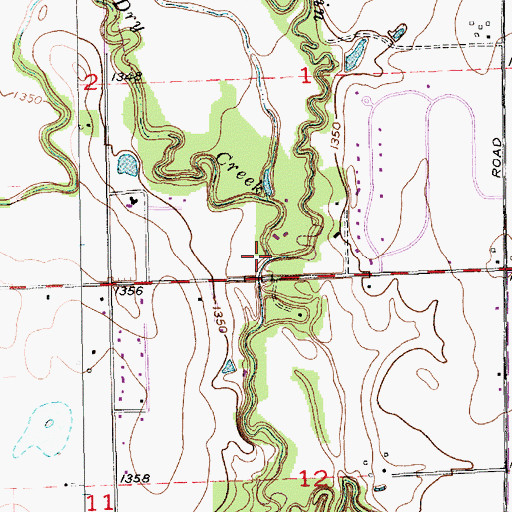 Topographic Map of Dry Creek, KS