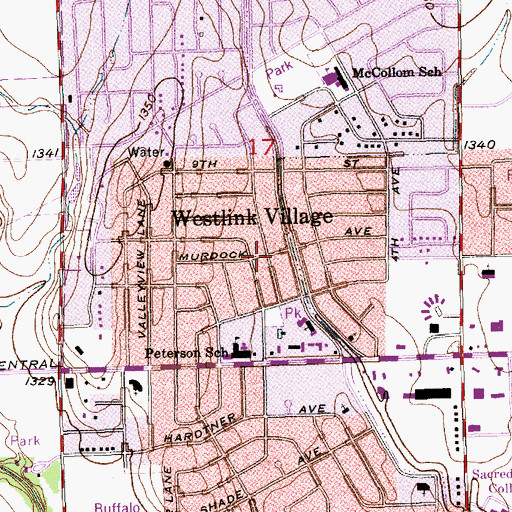 Topographic Map of Westlink Village, KS