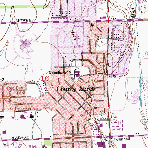 Topographic Map of Kensler Elementary School, KS