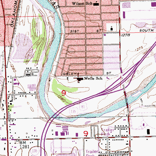 Topographic Map of Greiffenstein Alternative Elementary School, KS