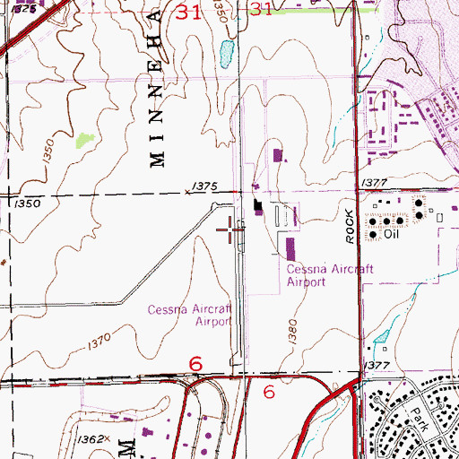 Topographic Map of Cessna Aircraft Field, KS