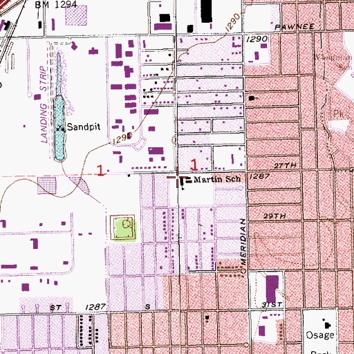 Topographic Map of Martin School (historical), KS