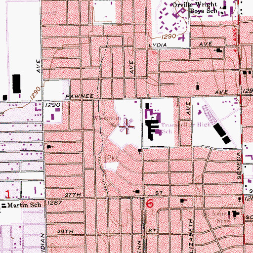 Topographic Map of Woodman Elementary School, KS