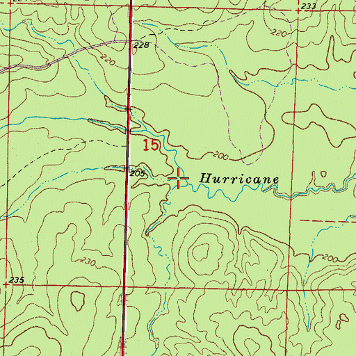 Topographic Map of Caney Creek, AR