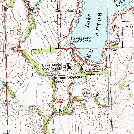 Topographic Map of Judge James V Riddel Boys Ranch School, KS
