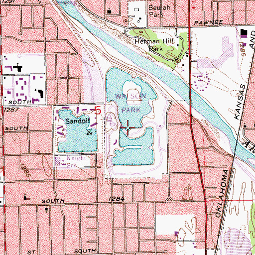 Topographic Map of Watson Park, KS