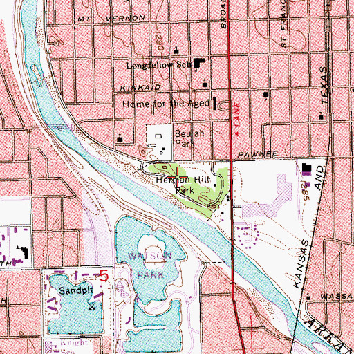 Topographic Map of Hermin Hill Park, KS