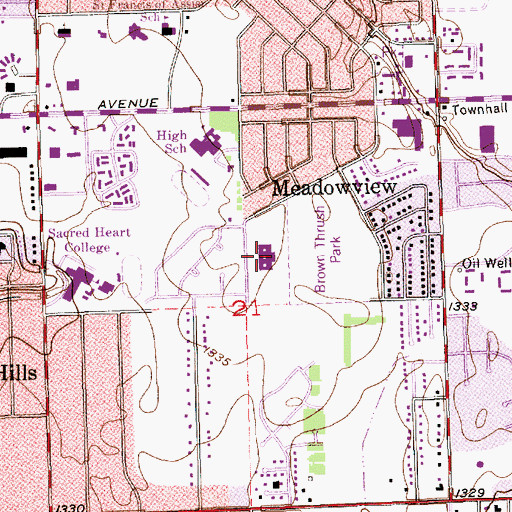 Topographic Map of Levy Special Education Center, KS