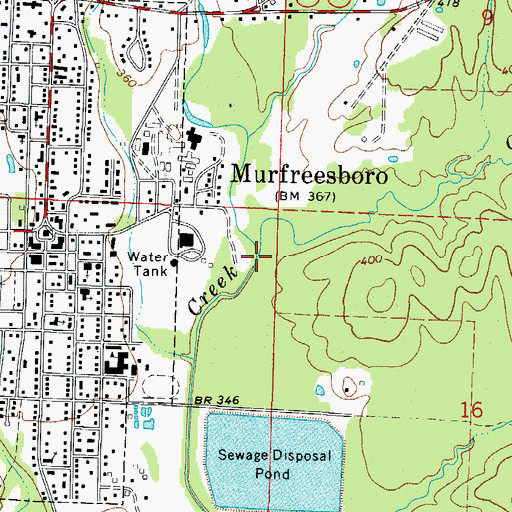 Topographic Map of Caney Creek, AR