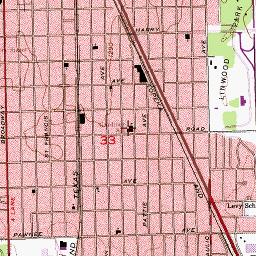 Topographic Map of Gardiner Elementary School, KS