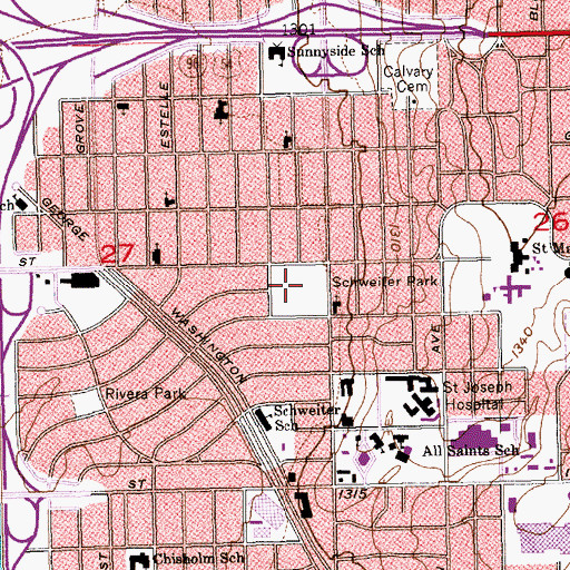 Topographic Map of Schweiter Park, KS