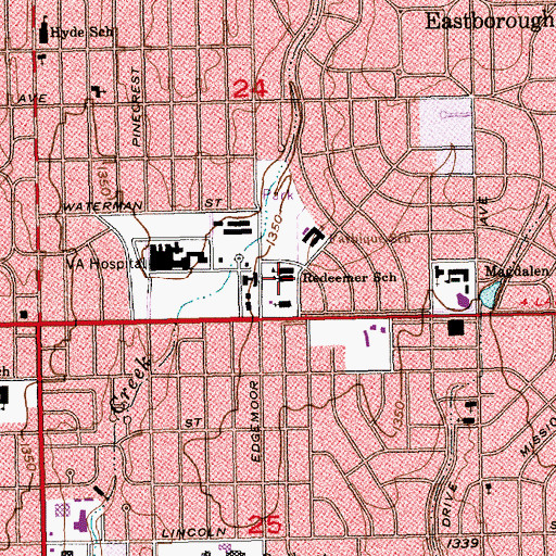 Topographic Map of Redeemer Lutheran School, KS