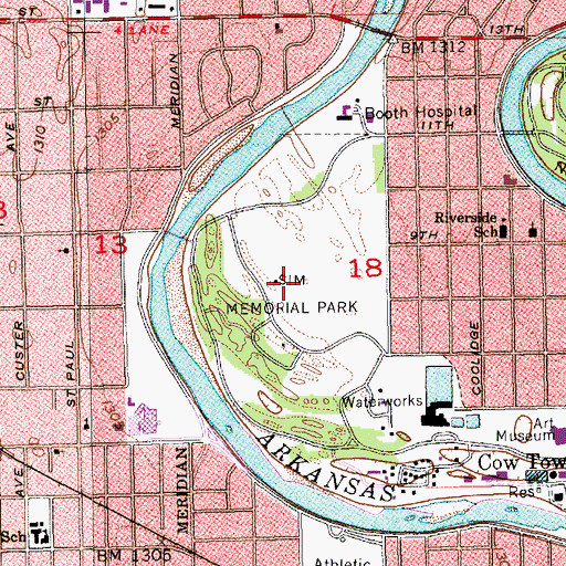 Topographic Map of Sim Memorial Park, KS