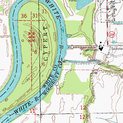Topographic Map of Caney Creek, AR