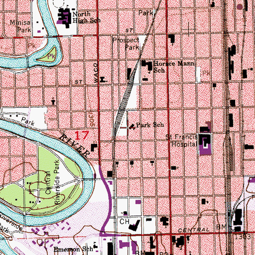 Topographic Map of Park Elementary School, KS