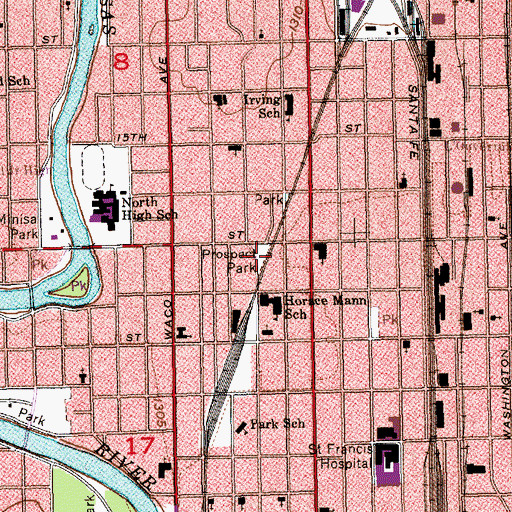 Topographic Map of Prospect Park, KS