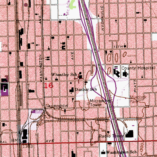 Topographic Map of Phyllis Wheatley Activity Center, KS