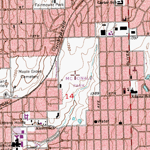 Topographic Map of McDonald Park, KS