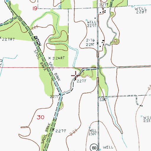 Topographic Map of Caney Creek, AR