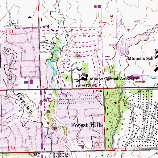 Topographic Map of Kapaun Mount Carmel Catholic High School, KS