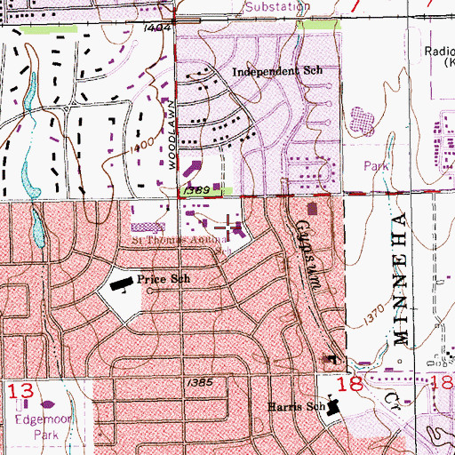 Topographic Map of Saint Thomas Aquinas Elementary School, KS