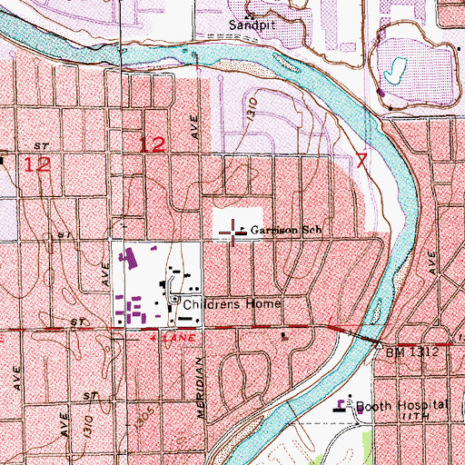 Topographic Map of Garrison Elementary School, KS