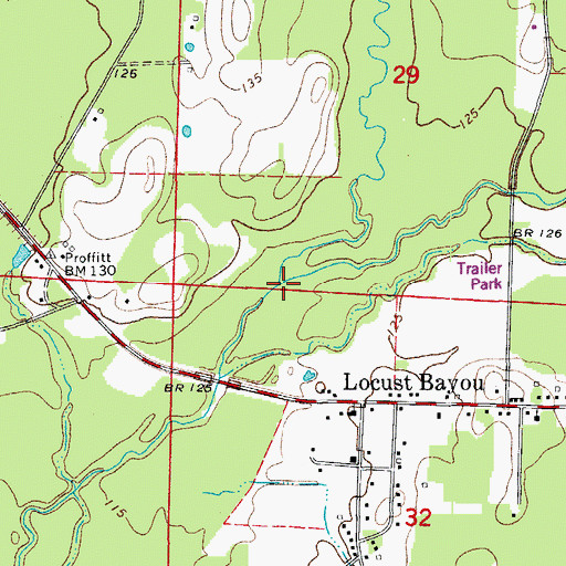 Topographic Map of Caney Creek, AR