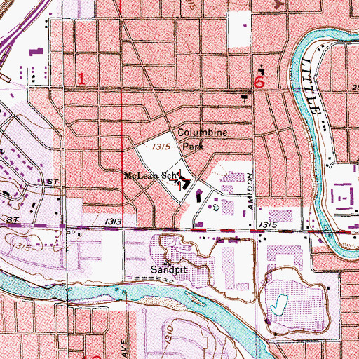 Topographic Map of McLean Science and Technology Magnet Elementary School, KS