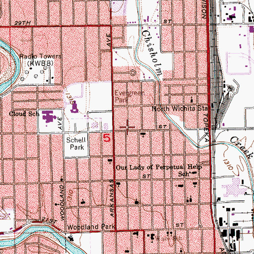 Topographic Map of Finn School (historical), KS