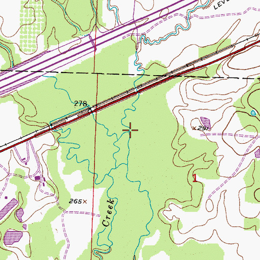 Topographic Map of Caney Creek, AR