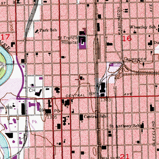 Topographic Map of Gateway Alternative Program School, KS
