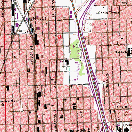 Topographic Map of L'Ouverture Computer Technology Magnet Elementary School, KS