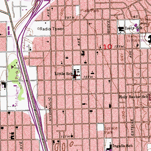 Topographic Map of Little Early Childhood Learning Center, KS