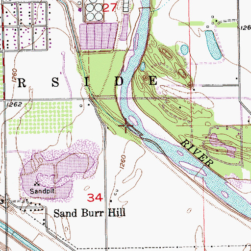 Topographic Map of Big Slough, KS