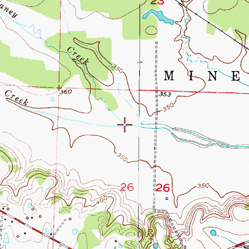 Topographic Map of Caney Creek, AR