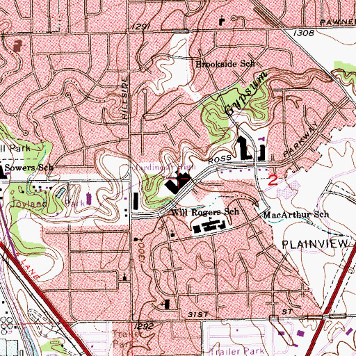 Topographic Map of Jardine Technology Middle Magnet School, KS