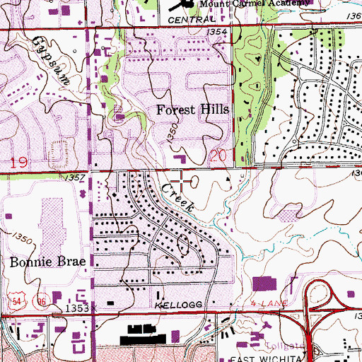 Topographic Map of The Independent School, KS