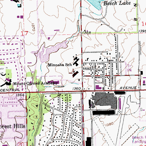 Topographic Map of Minneha Core Knowledge Elementary School, KS
