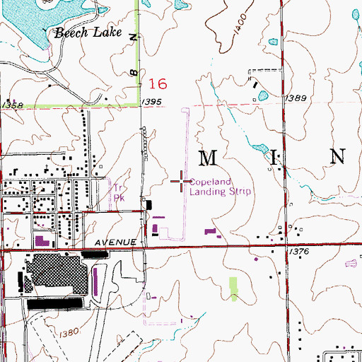 Topographic Map of Copeland Landing Strip (historical), KS