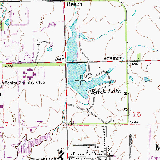 Topographic Map of Beech Lake, KS