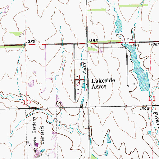 Topographic Map of Lakeside Acres, KS