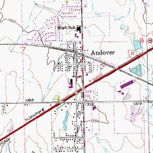 Topographic Map of Andover United Methodist Church, KS