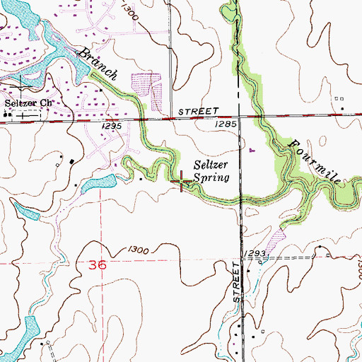 Topographic Map of Seltzer Spring, KS