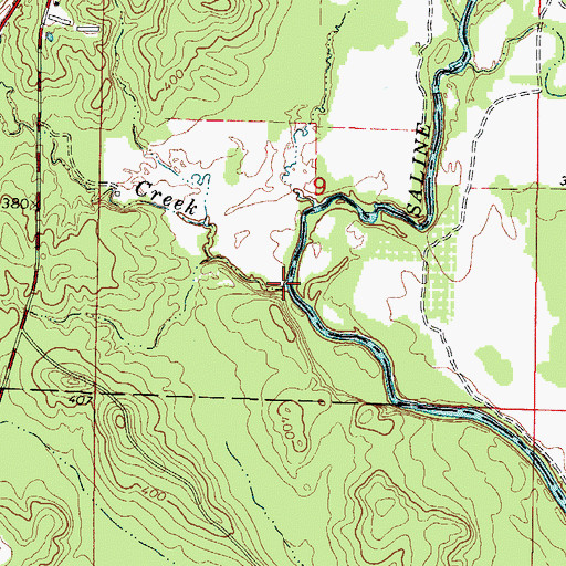 Topographic Map of Caney Creek, AR